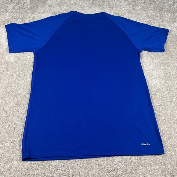 Adidas Mens Size L Blue University of Kansas Basketball Climalite Ultimate Tee - Picture 2 of 8